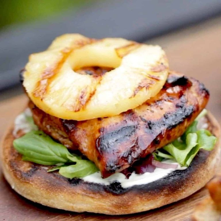 Teriyaki Chicken Sliders with Grilled Pineapple