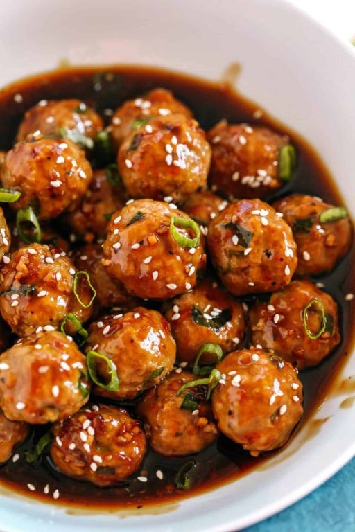 Teriyaki Glazed Turkey Meatballs