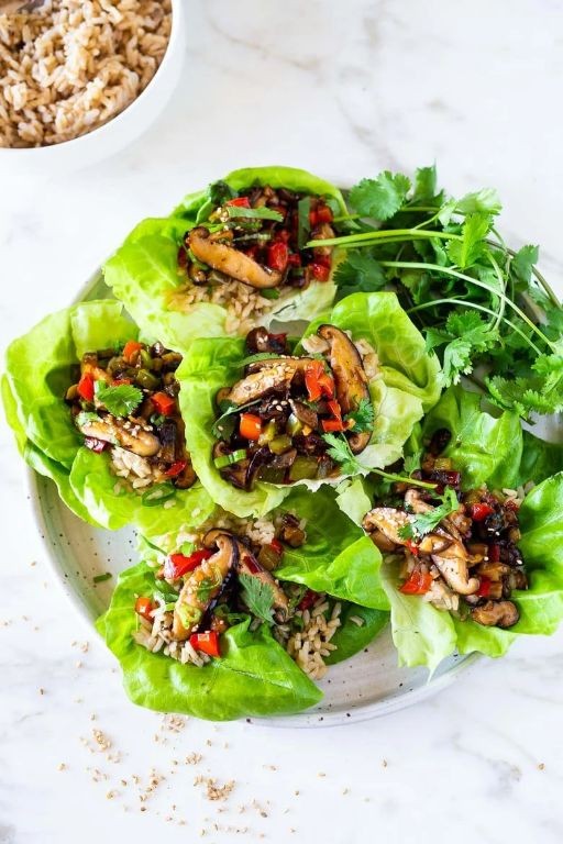 Teriyaki Mushroom Lettuce Wraps