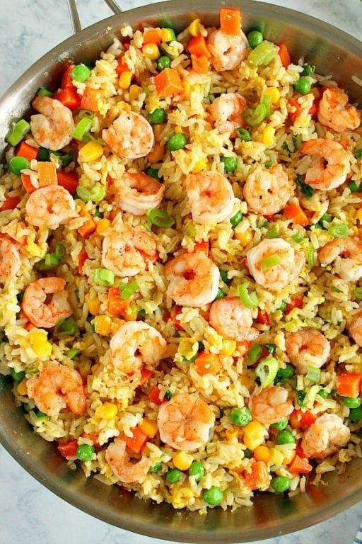 Teriyaki Shrimp Fried Rice with Vegetables