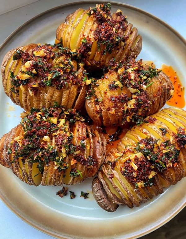 Thai Chili Hasselback Potatoes