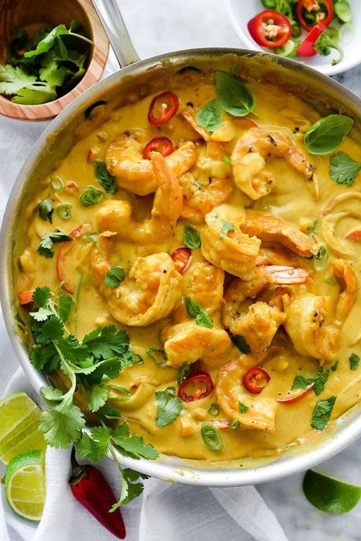 Thai Coconut Curry Head on Shrimp