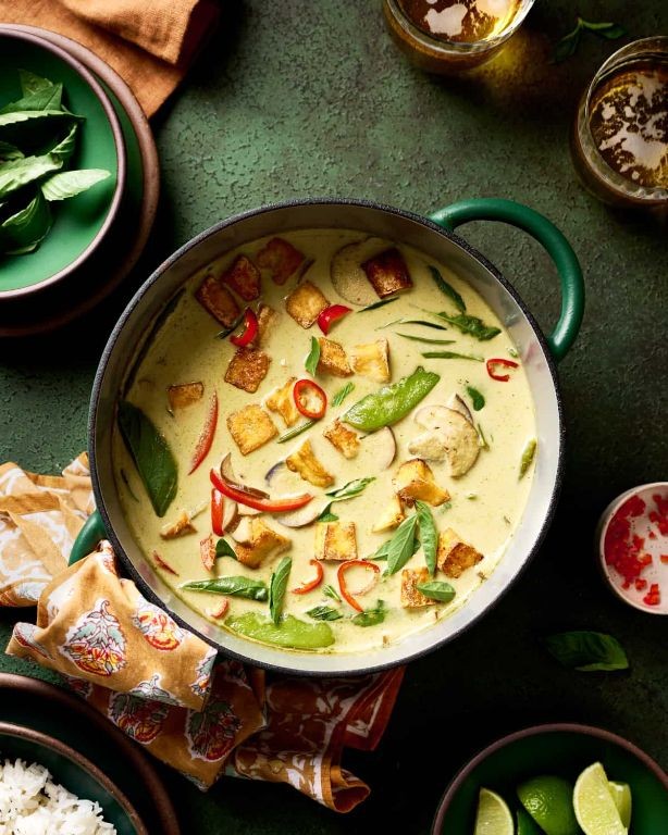 Thai Green Curry with Coconut Milk and Vegetables