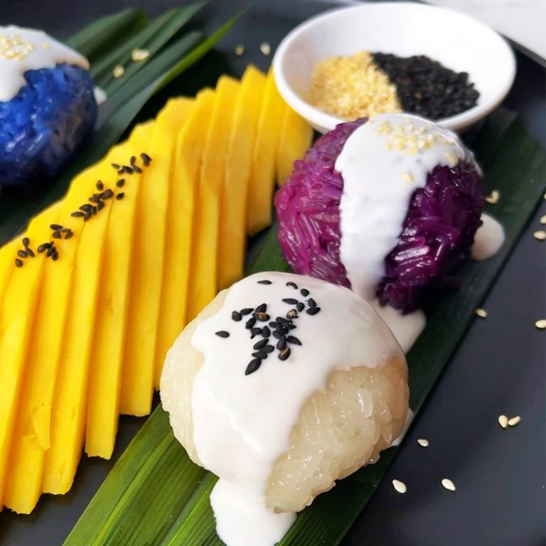 Thai Mango Sticky Rice Bites