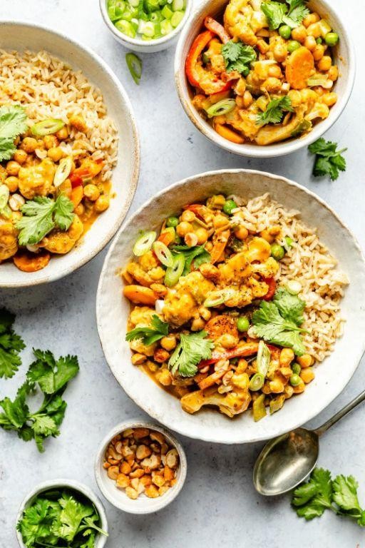 Thai Peanut Baby Cauliflower Bowls