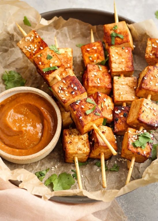 Thai Peanut Butter Tofu Skewers