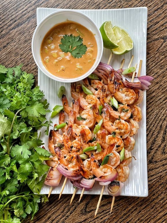 Thai Peanut Shrimp Kabobs