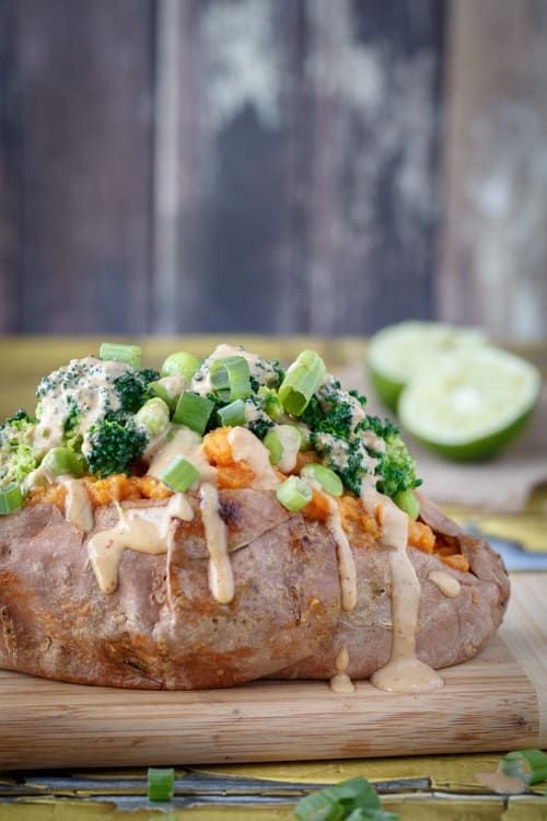 Thai Peanut Smashed Sweet Potatoes