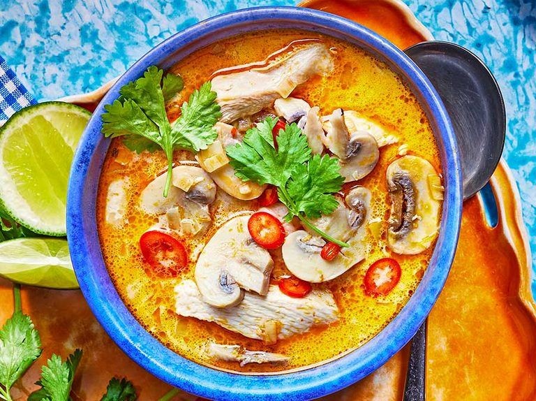 Thai-Inspired Coconut Chicken and Mushroom Soup