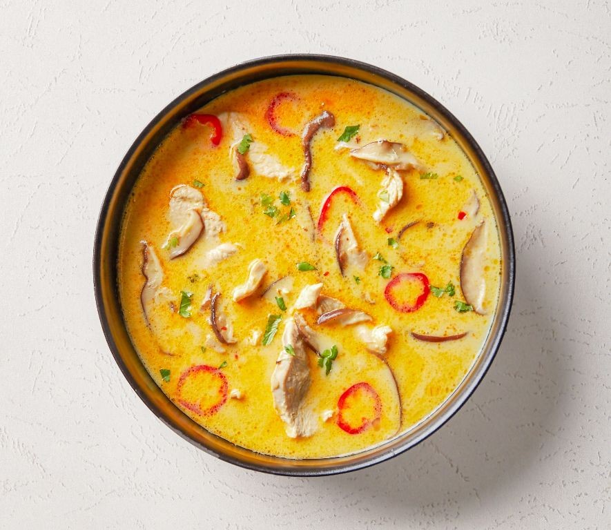 Thai-Inspired Cream of Chicken Soup with Coconut Rice