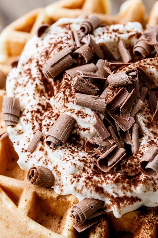 Tiramisu Stuffed Waffles