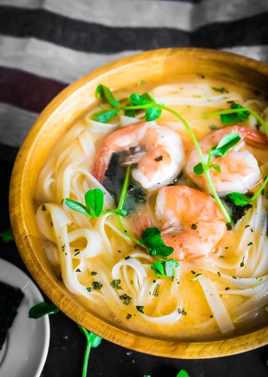Tom Yum Noodle Soup with Shrimp