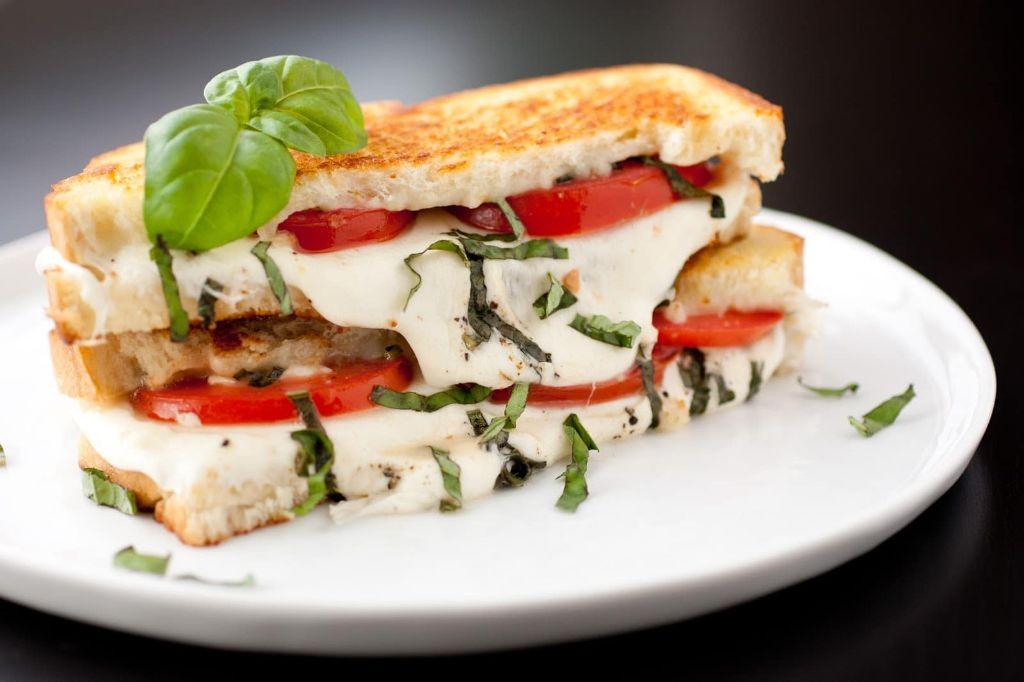 Tomato Basil Mozzarella Grilled Cheese