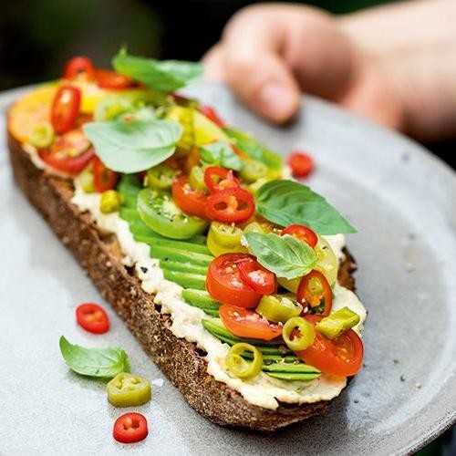 Tomato and Avocado Toast with Chili Flakes