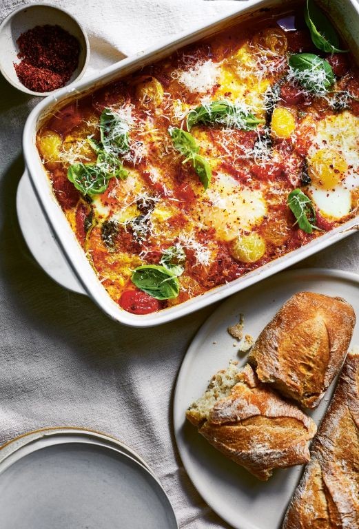 Tomato and Basil Egg Bake