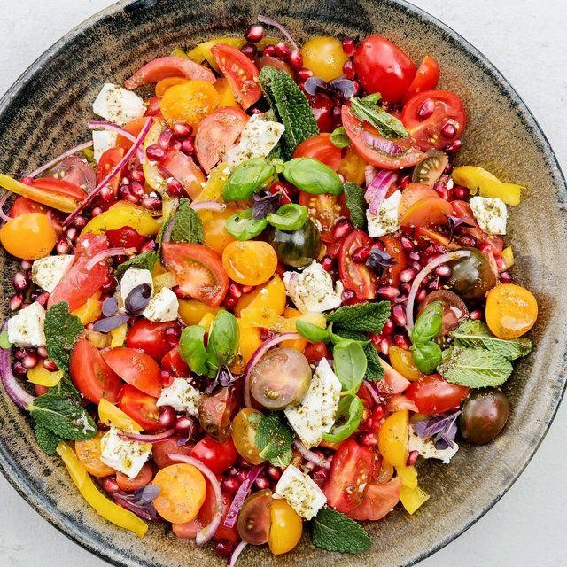 Tomato and Pomegranate Salad with Herbs
