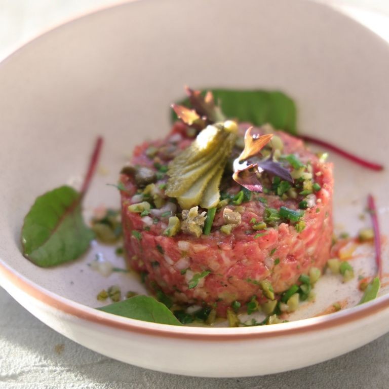 Traditional French Steak Tartare with Capers