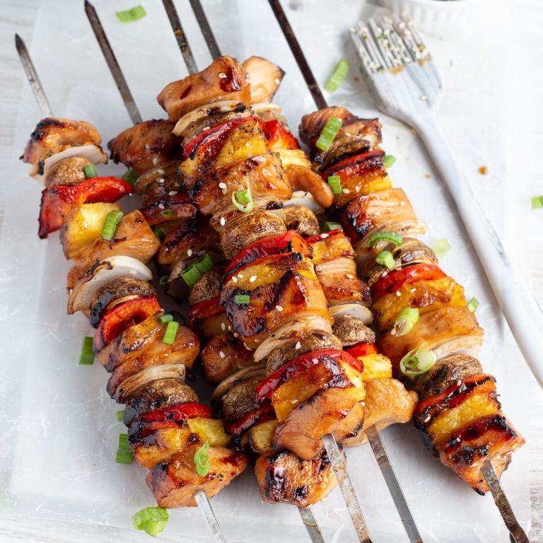 Traeger Chicken Kebabs with Pineapple Teriyaki Glaze
