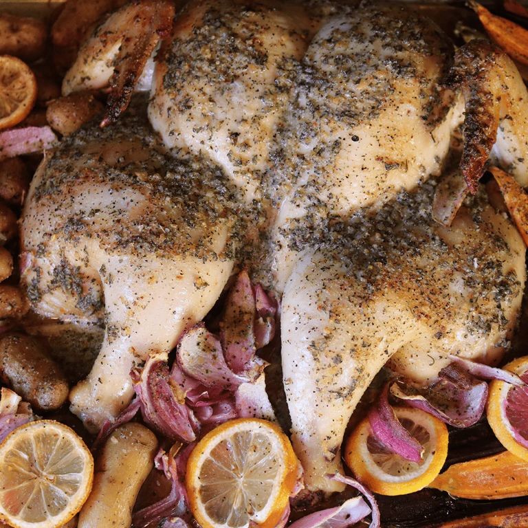 Traeger Rotisserie Chicken with Garlic Herb Injection