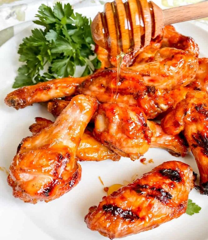 Traeger Smoked Chicken Wings with Honey Garlic Glaze