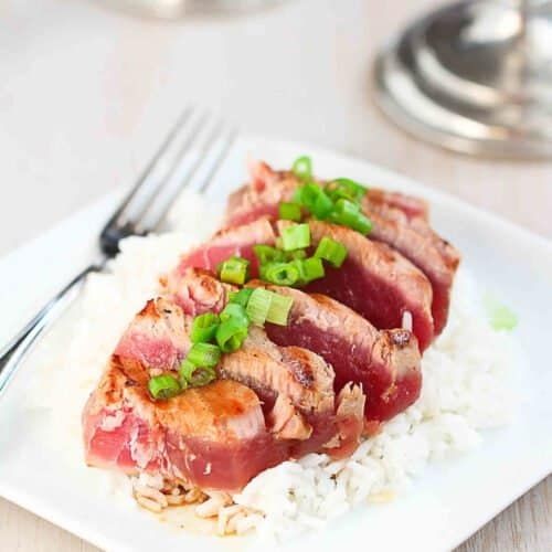 Traeger Smoked Tuna Steaks with Soy-Ginger Marinade