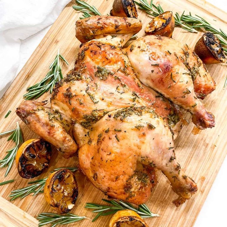 Traeger Spatchcock Chicken with Rosemary and Lemon