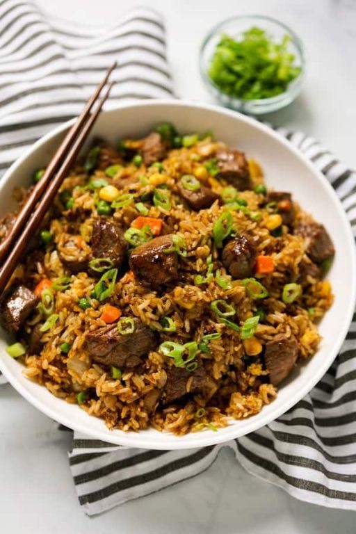 Tri Tip Fried Rice with Scallions