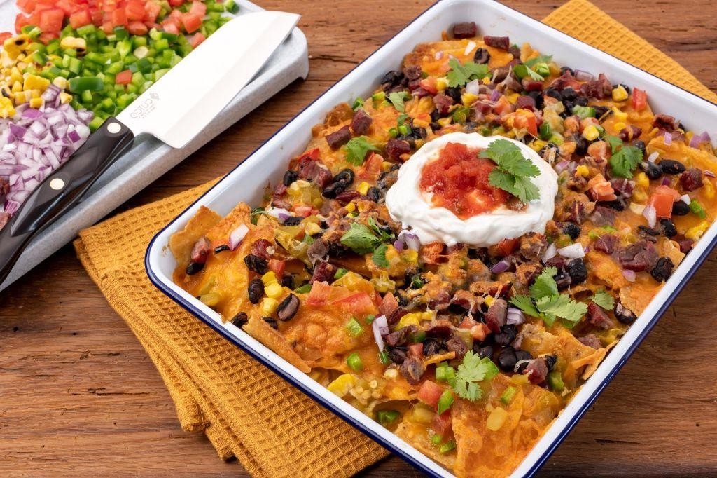 Tri Tip Nachos with Spicy Queso