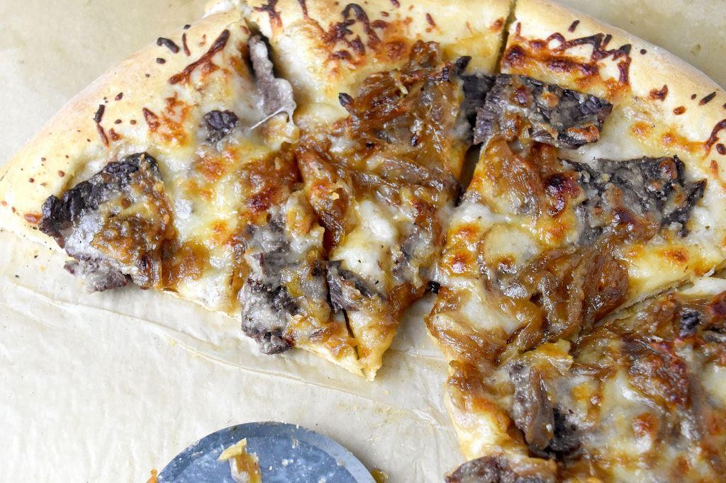 Tri Tip Pizza with Caramelized Onions
