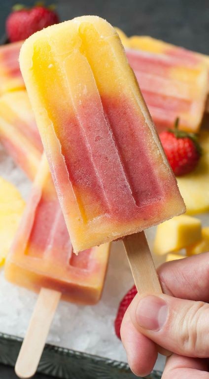 Tropical Frozen Fruit Popsicles