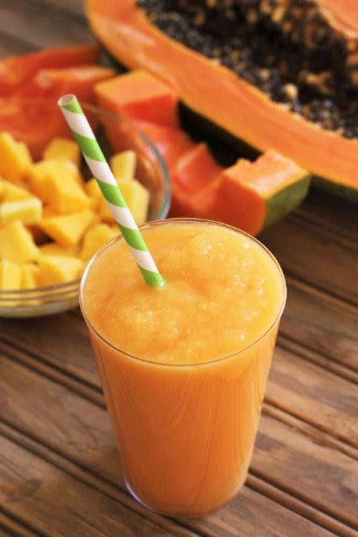 Tropical Papaya Mango Smoothie