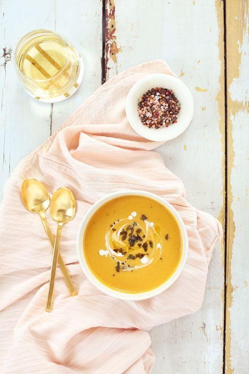 Truffle Oil Drizzled Butternut Squash Soup