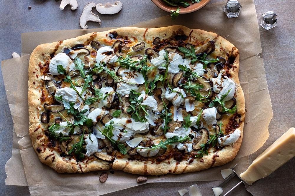 Truffle Oil and Arugula Flatbread