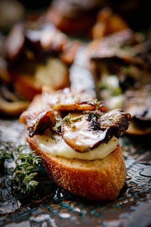 Truffle Oil and Goat Cheese Crostini