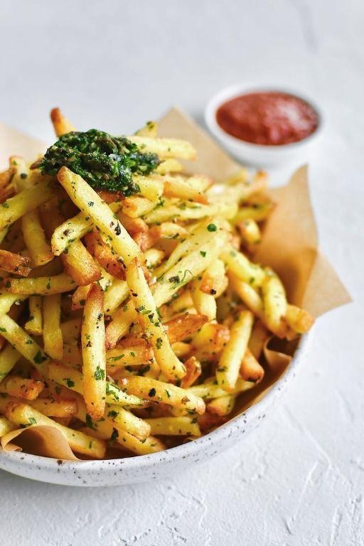Truffle Oil and Mushroom Loaded Fries