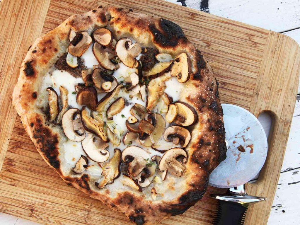 Truffle Oil and Mushroom Pizza