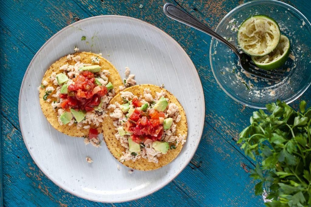 Tuna Ceviche Tostadas with Cucumber and Radish