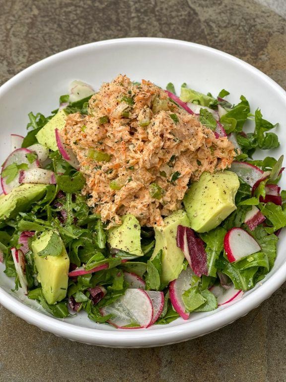 Tuna Salad with Mixed Greens and Olive Oil Dressing