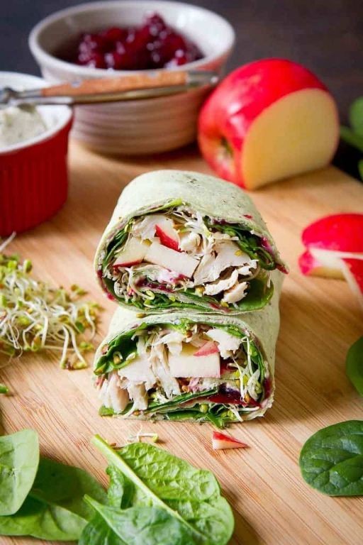 Turkey and Cranberry Wrap with Arugula