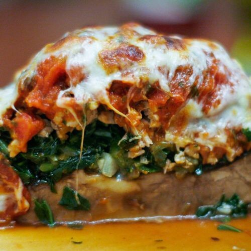 Turkey and Spinach Stuffed Portobello Mushrooms