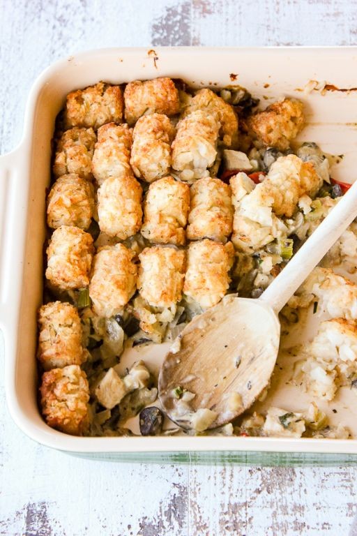 Turkey and Stuffing Tater Tot Casserole