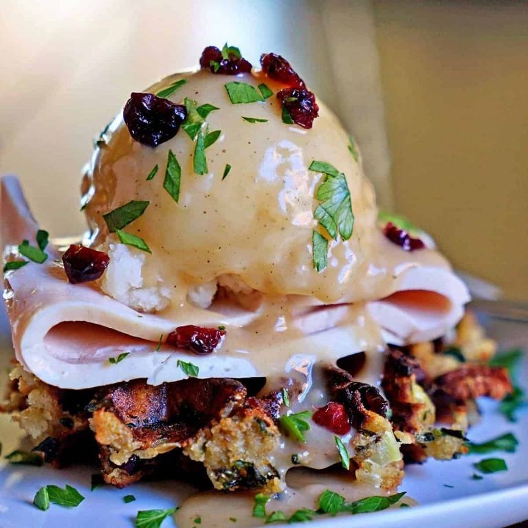 Turkey and Stuffing Waffles