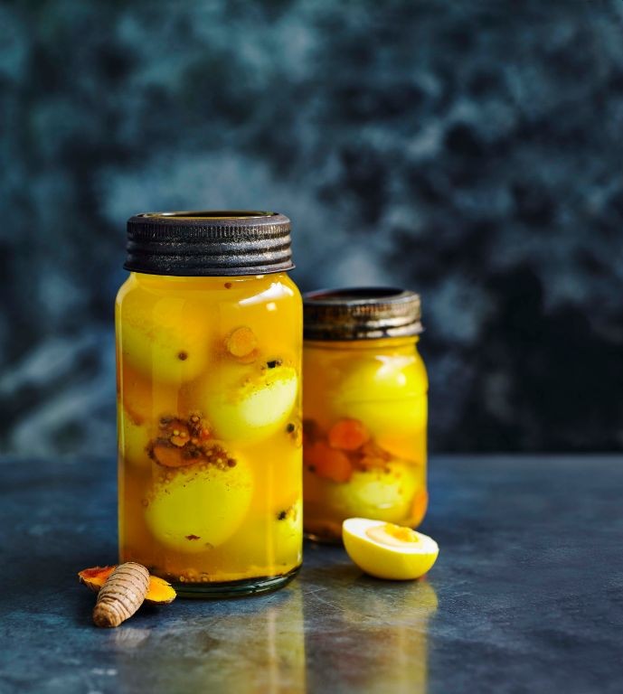 Turmeric Ginger Pickled Quail Eggs
