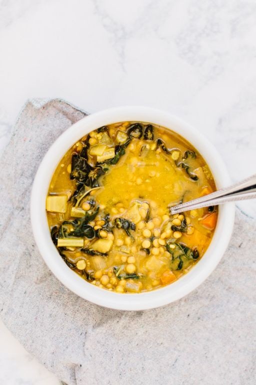 Turmeric Golden Lentil Stew with Kale