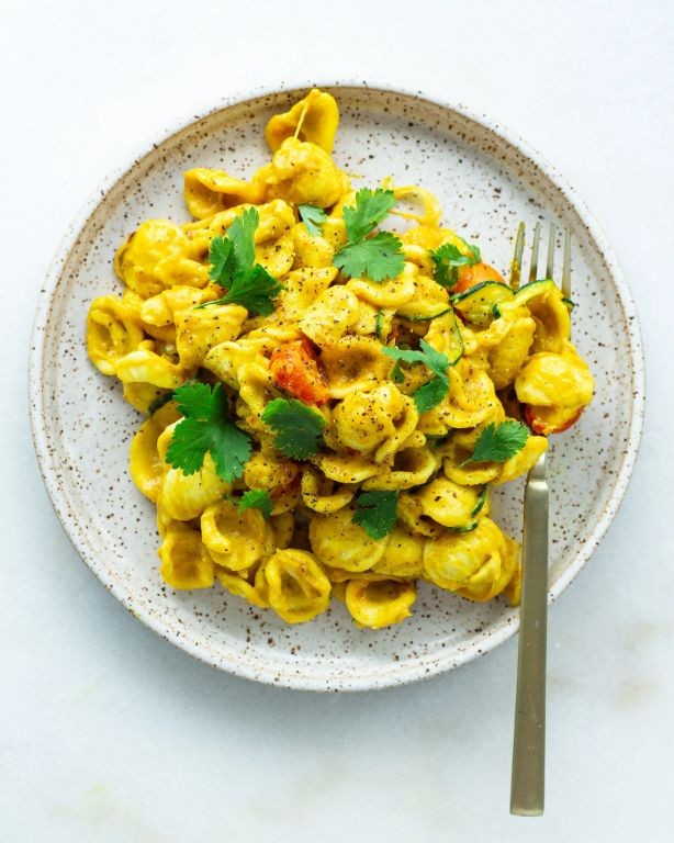 Turmeric Pasta with Coconut Milk and Lime