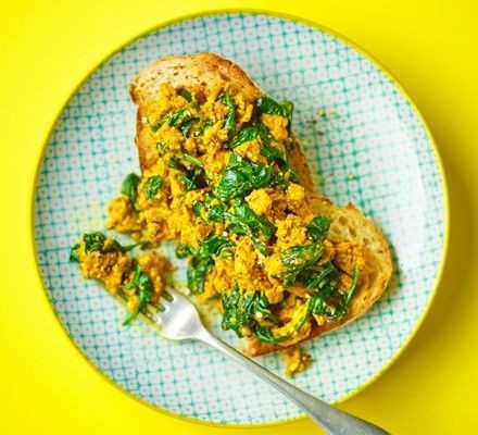 Turmeric Scrambled Eggs with Spinach