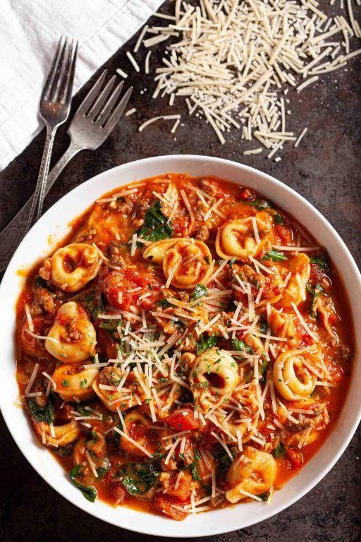 Tuscan Tortellini with Italian Sausage and Spinach
