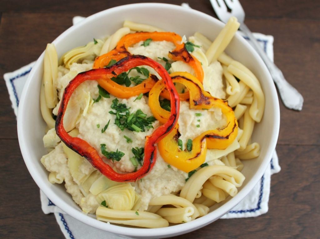 Vegan Artichoke and Cauliflower Alfredo