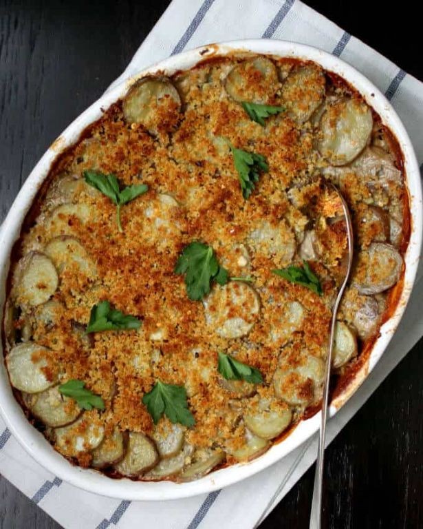 Vegan Artichoke and Potato Gratin