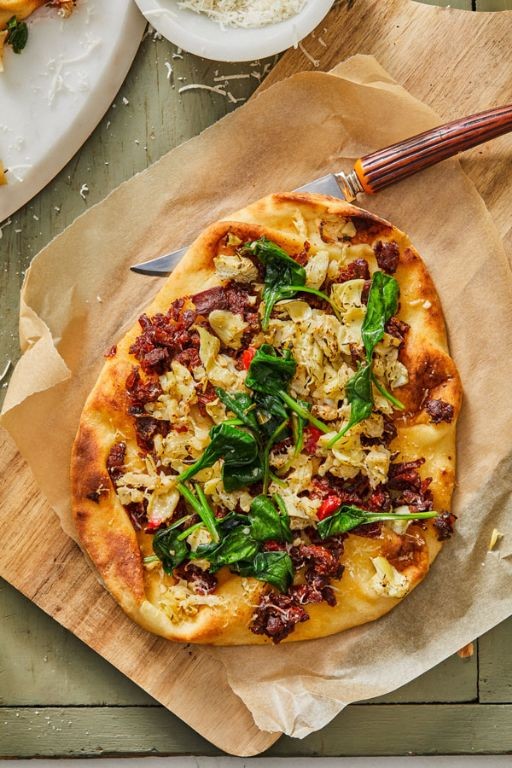 Vegan Artichoke and Sun-Dried Tomato Flatbread